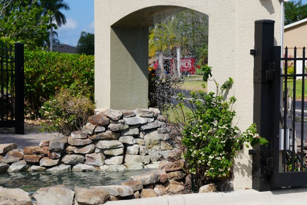 Custom water feature installation
