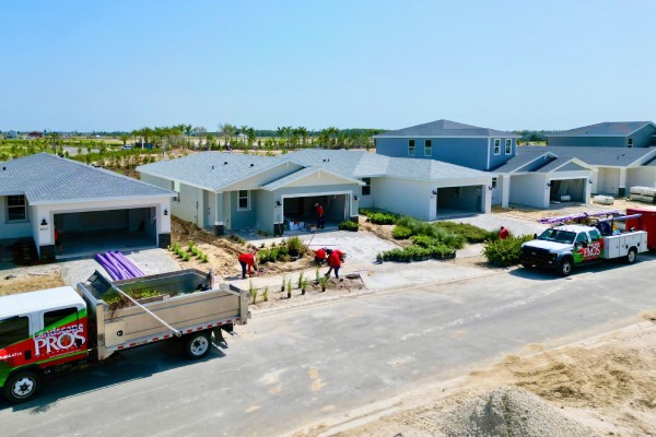 Landscaping services for home builders